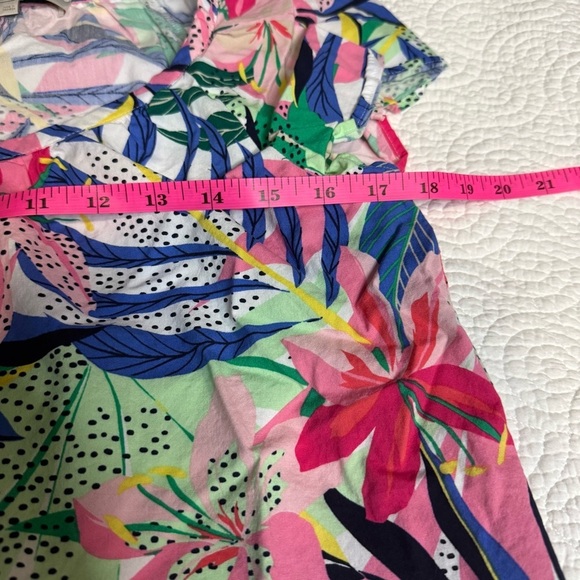 LOFT Pink and Blue Ruffled Blouse - Picture 7 of 7